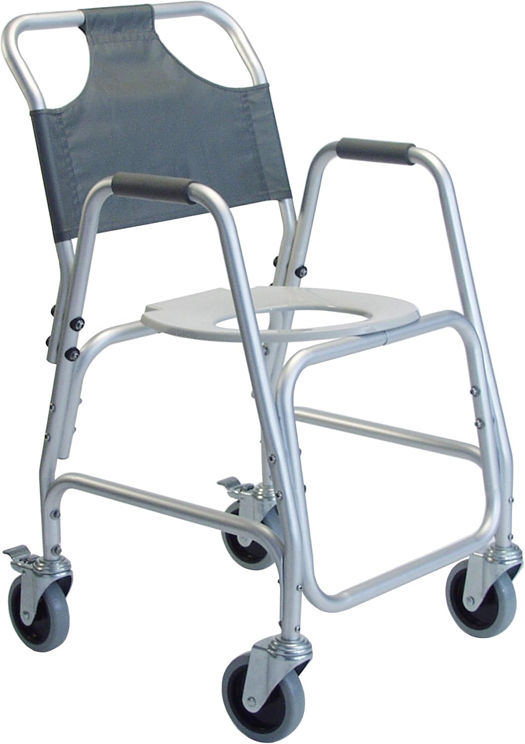 Lumex Deluxe Shower Transport Wheelchair with Footrests - Waterproof Design & 5" Wheels - 7915A-1