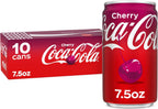 Coca-Cola Cherry Soda Soft Drink Fridge Pack Mini Cans, 7.5 fl oz, 10 Pack