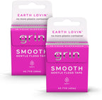 GRIN Smooth Floss Box, Gentle Floss Tape, 43.7 Yards (40M), Minty Flavor, Recyclable Packaging, 132 Feet of Gentle Floss Tape, No More Plastic Container, No Shredding or Breaking (Pack of 2)
