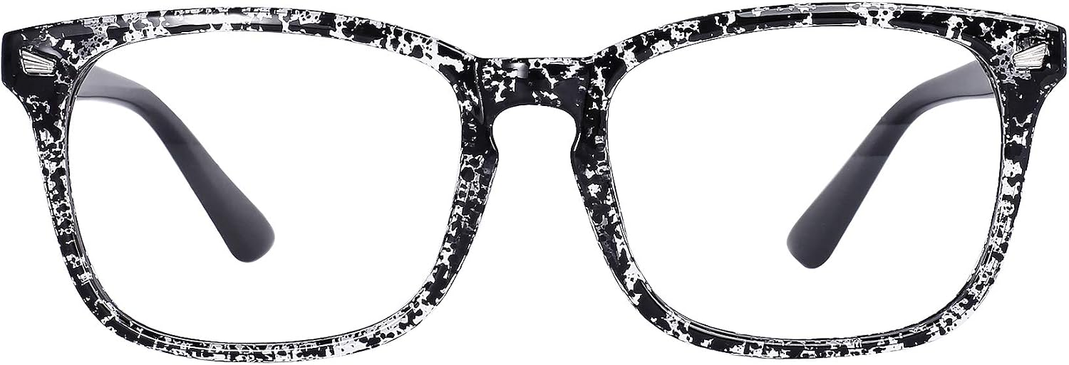 MAXJULI Blue Light Blocking Glasses,Computer Reading/Gaming/TV/Phones Glasses for Women Men(Transparent Black)