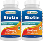 Best Naturals Biotin (Also Called Vitamin B7), 10,000 mcg 365 Tablets (365 Count (Pack of 2))