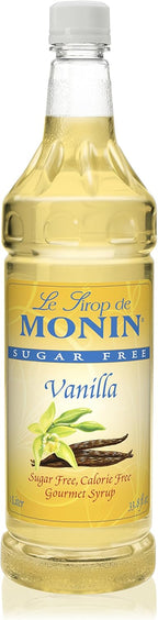 Monin Sugar Free Vanilla Syrup, 1 Liter, 4 per case