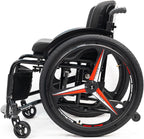 Lightweight Adult Wheelchair Folding Sports Aluminium Comfortable Cushion backrest,Adjustable Footrest and Seat Height for Youth, Adults, Elderly(Seat Width 42cm,A)
