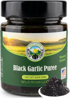 100% American Grown Black Garlic Puree, Wild River, Made in USA, Gilroy California Garlic, Umami Paste in Glass Jar 8.4 oz