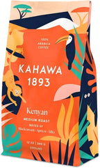 Kahawa 1893 Ground Coffee Medium Roast Kenyan Blend 12 Oz - As Seen on Shark Tank, High Antioxidants, Naturally Sweet, Organically Grown, Ethically & Sustainably Sourced