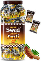 Swad Chulbuli Imli Hard Candy Jar 150 Pieces Authentic Tangy Tamarind Chatpati Candy Traditional Indian Snack Natural Ingredients Mouth Freshener Perfect Party Favor Gift