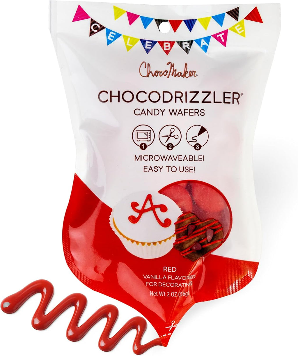 Chocodrizzler Candy Wafers Microwaveable Pouch 2 Oz (Red)