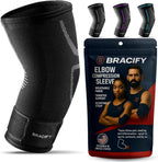 Elbow Brace for Tendonitis and Tennis Elbow for Women & Men, Arm Compression Sleeve for Arthritis, Workouts, Weightlifting, Reduce Joint Pain During Fitness Activity (Black, Large)