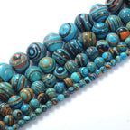 10MM Handmade Blue Malachite Beads for Jewelry Making Rainbow Beads for Bracelets Necklaces Round Loose Beads