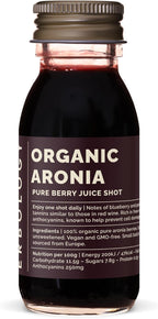 Erbology Organic Aronia Berry Juice 12 Daily Shots (2 fl oz) - Glowing Skin - Rich in Anthocyanins - Straight from Farm in Europe - Undiluted - No Added Sugar - Non-GMO - Recyclable Glass Bottle