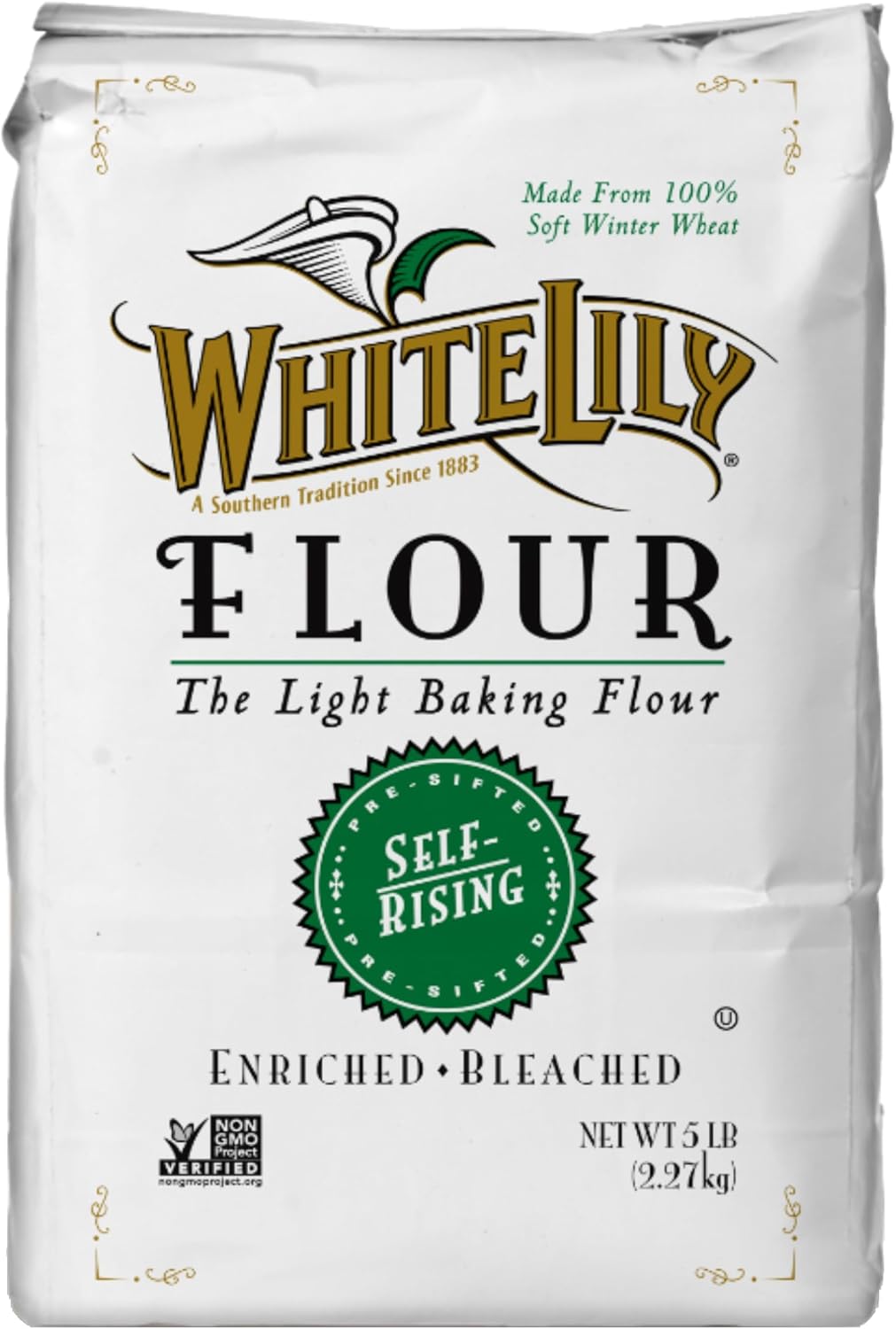 White Lily Enriched Bleached Self Rising Flour, 80 oz
