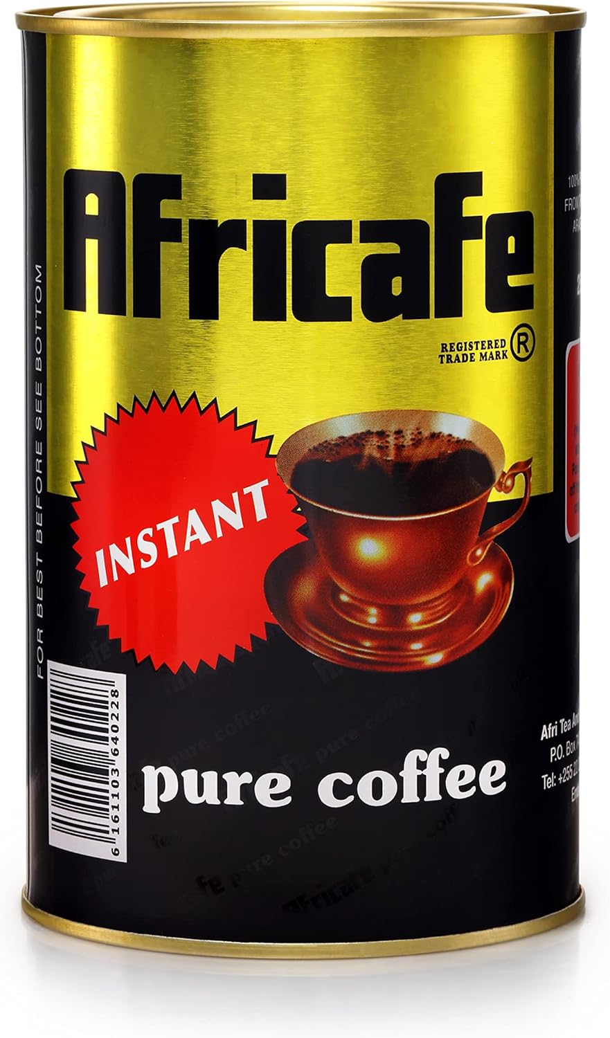 AFRICAFE - Organic Instant Coffee - Tanzania - 100% Arabica and Robusta - 250g Metal Tin