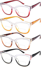 Eyekepper 4-pack Bifocal Reading Glasses Women Bi-focal Readers Two Tone 1.5