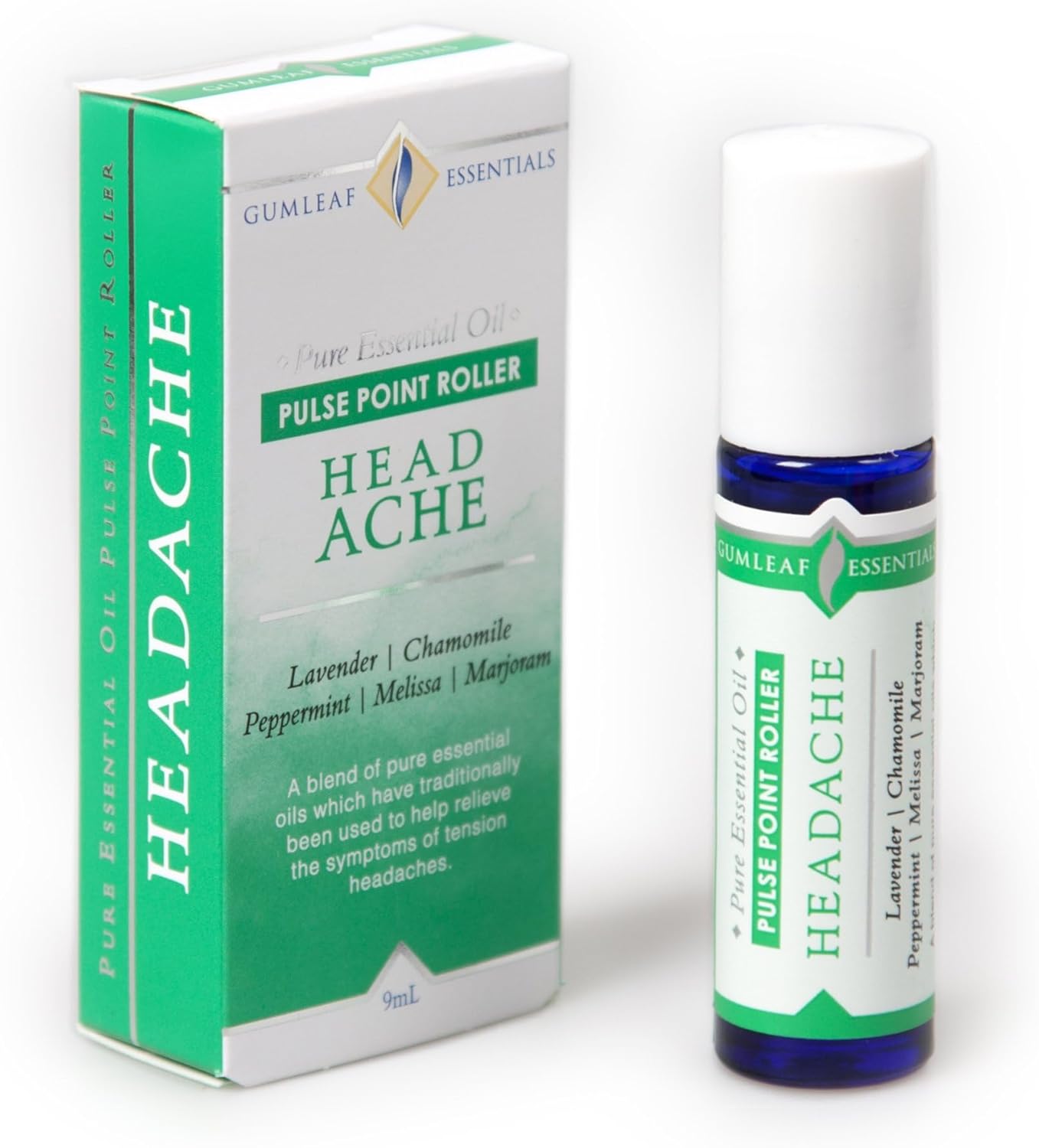 Gumleaf Essentials Headache Pulse Point Roller - 0.3fl oz, Cruelty Free & Vegan, 100% Pure & Natural