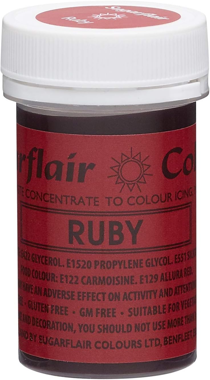 Sugarflair Spectral Paste Gel Edible Food Colouring Colour Icing 25G - Ruby