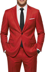 MY'S Men's 2 Piece Slim Fit Suit, One Button Jacket Pants Set with Tie