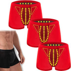 Prostate Magnetic Therapy Boxer Briefs, Tourmaline Prostate Therapy Magnetic Boxer Briefs for Men (Red-3PCS,3XL)