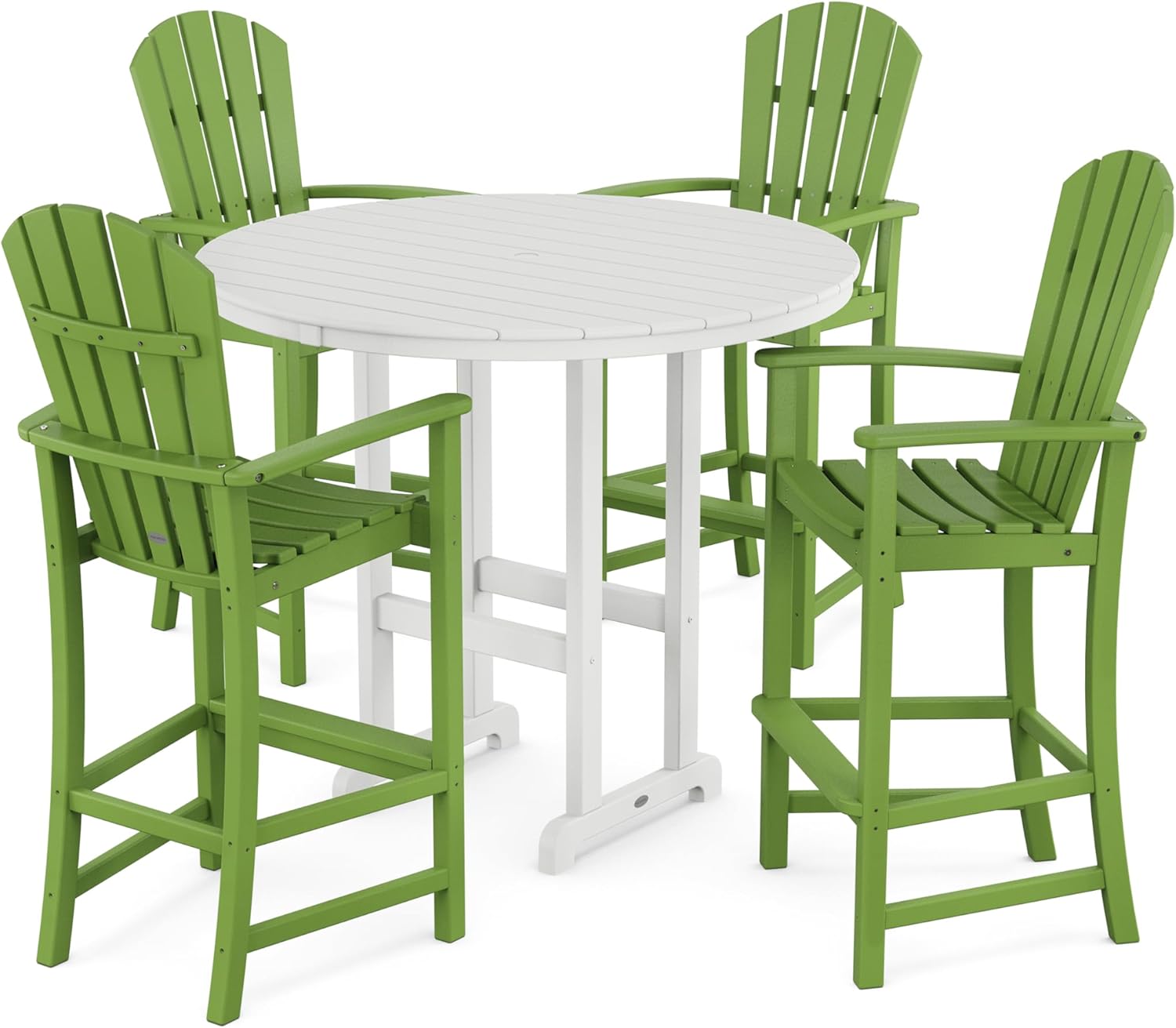 POLYWOOD® Palm Coast Bar Set, Lime/White