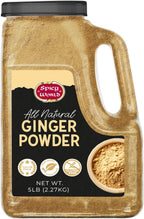 Spicy World Ginger Powder 5 LB Jar – Gluten Free, Bulk Ground Dried Ginger Root, Pure Zingiber Officinale, Non-GMO, Warm & Spicy Flavor for Cooking, Baking, and even Teas