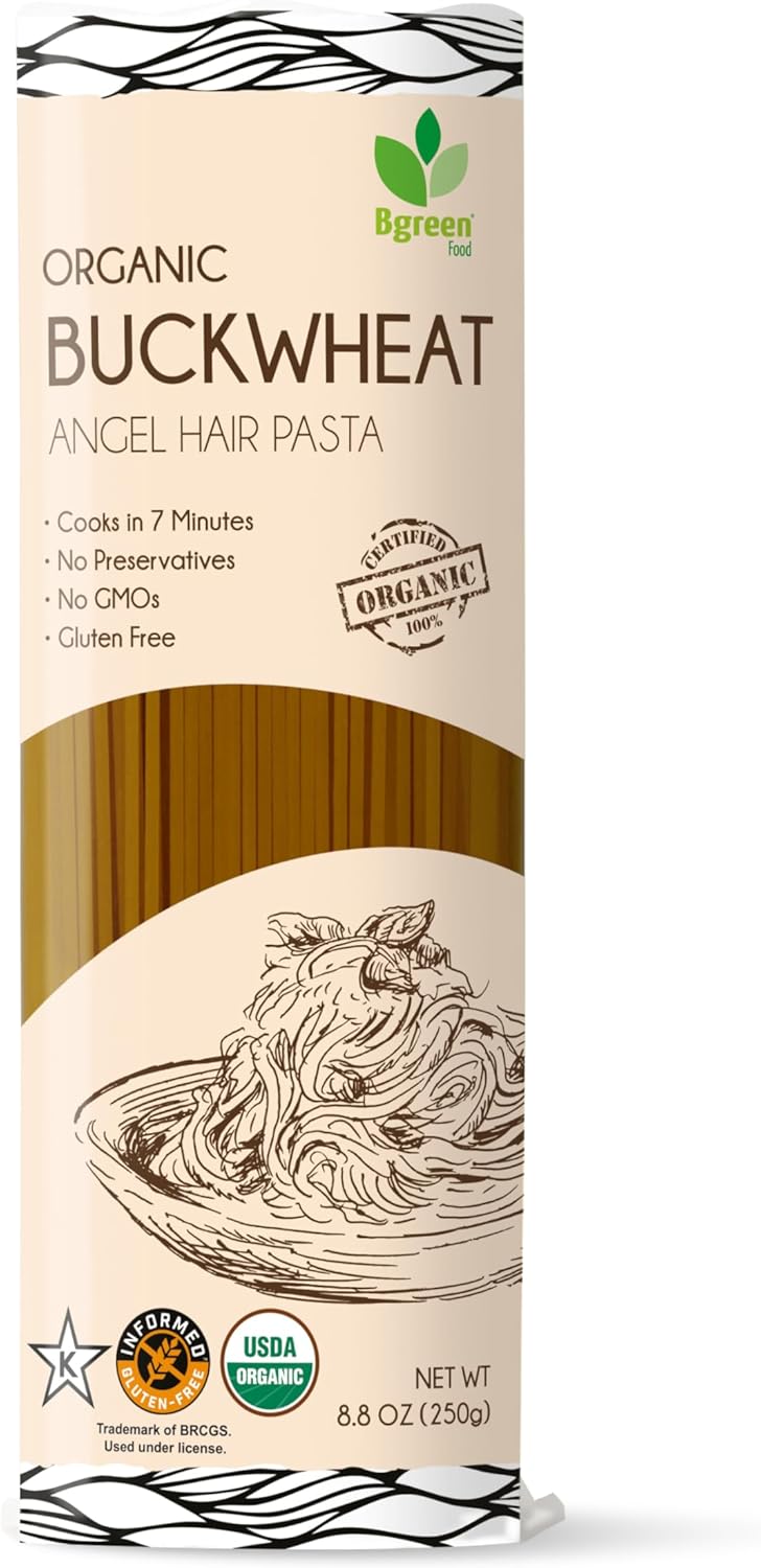 Big Green Organic Food- Organic Buckwheat Soba Angel Hair Pasta, 8.8oz, Gluten-Free, Non-GMO (3)