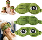 3D Frog Sleep Mask, 3D Funny Sleep Mask, Soft Comfortable Frog Eye Mask with Adjustable Straps, Ideal for Travel, Naps and Night Sleep (3pcs)