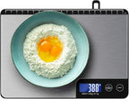 33lb Digital Kitchen Scale Large Weighing Area (9 in), Diyife Professional Electronic Food Scale, Stainless Steel Household Scale, Touch Control, LCD Display, Hangable, 6 Units, Tare, with Batteries