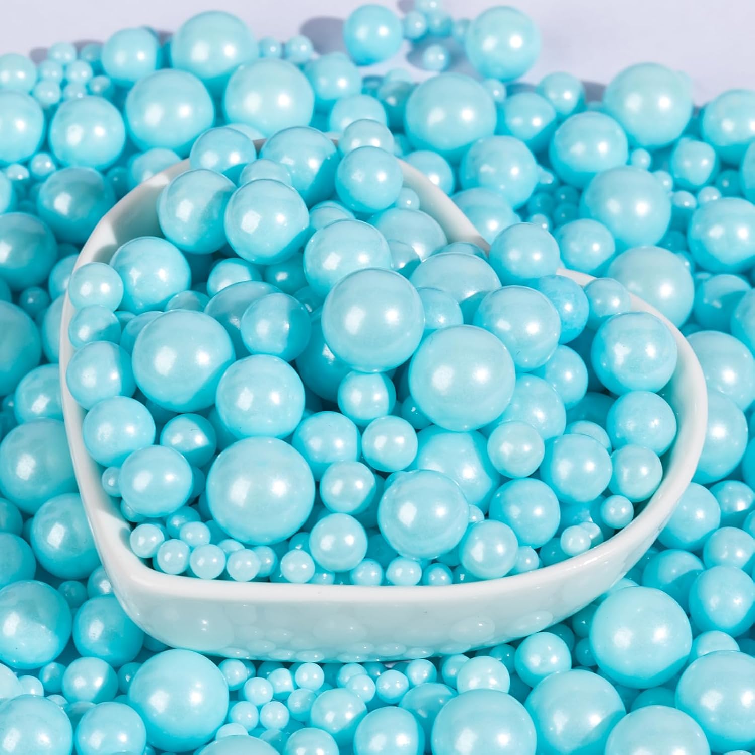 Edible Pearl Sprinkles,Blue Pearl Sugar Sprinkles,130g/4.58oz Mix Size,Baking Edible Cake Decorations,Cupcake Toppers,Cookie Decorating Donuts Ice Cream Toppings,Wedding Birthday Mother's Day Easter Holiday Baby Shower Party Supplies