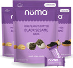 Mini Peanut Butter Black Sesame Bars – Vegan, Low Sugar, High Protein, Low Calorie, All Natural, Gluten Free – Crunchy Plant Based Snack – 3 Bags with 8 Individually Wrapped Pieces