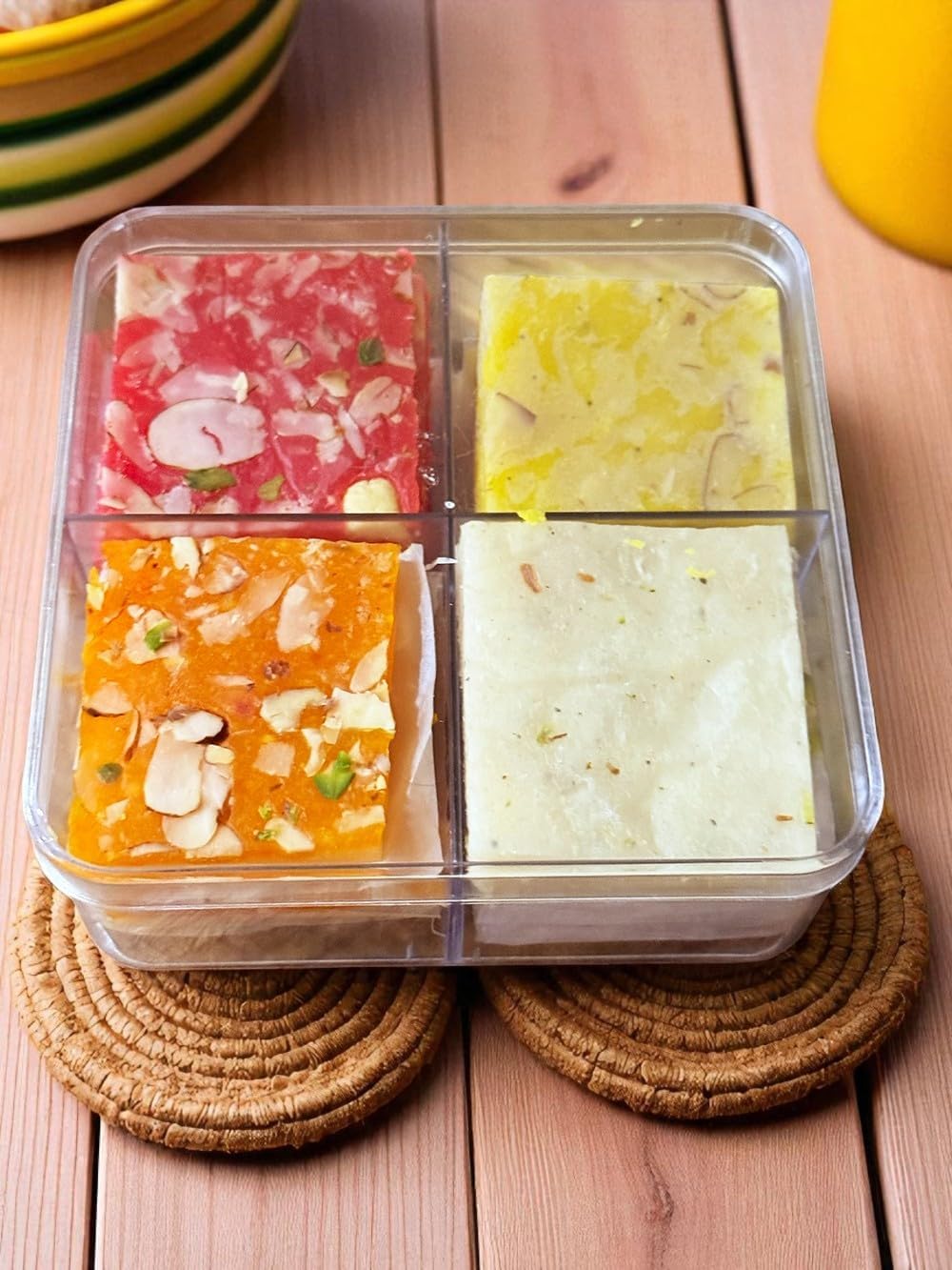 Ghasitaram Gifts Jaiccha Assorted Bombay Ice Halwa in Acrylic Box 250 gms