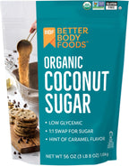 BetterBody Foods Organic Coconut Sugar, Gluten-Free, Non-GMO, Low Glycemic Sugar Substitute, 3.5 lbs, 56 ounces