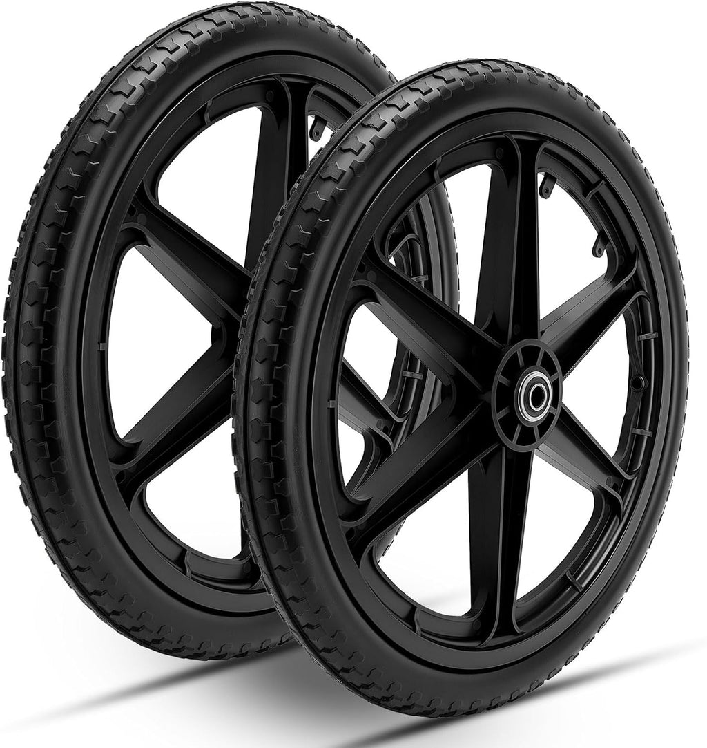 20" Flat Free Wheels Compatible with rubbermaid Wheelbarrow Tires (5/8 inch bearing)