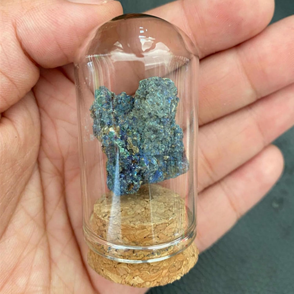 Natural Crystal ore Specimen Ornaments Mineral Crystal raw Stone Agate Rock Children's Science Teaching Stone - Blue Copper ore