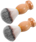 Didiseaon 2pcs Men's Shaving Brush Soft Bristle Beard Grooming Tool with Ergonomic Handle for Comfortable Facial Cleansing and Wet Shaving Skin-friendly Design