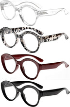 Eyekepper 4 Packing Round Reading Glasses Women Large Frame Stylish Readers +2.75