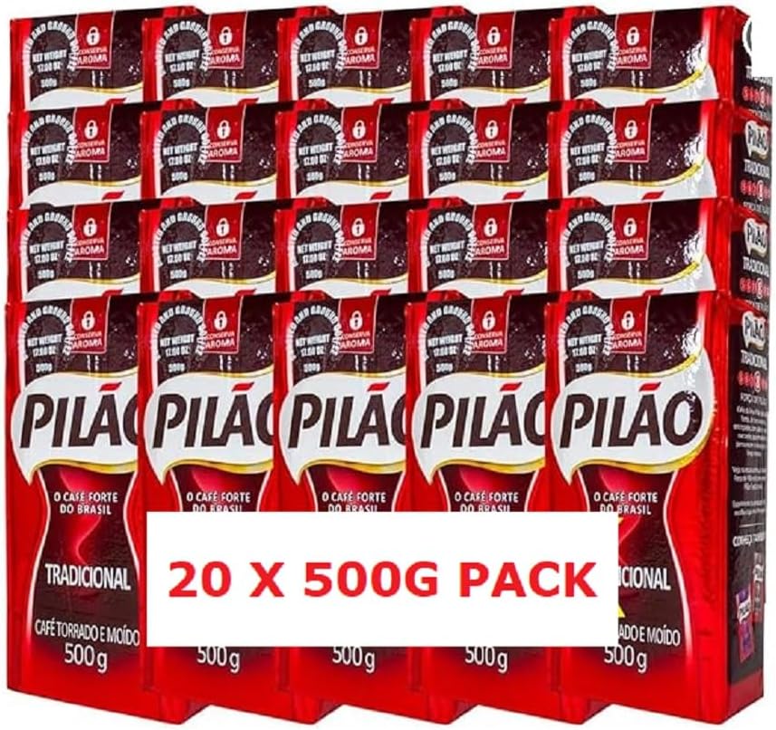 Pilão Roasted and Ground Coffee - 17.6 oz - Café Pilão Torrado e Moído - 500g