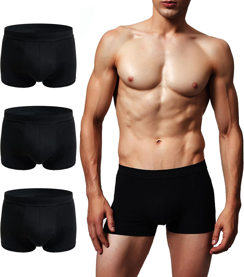 AIRCUTE Men Urinary Incontinence Underwear Washable Absorbency Soft Bladder Leak Proof Boxer Briefs 60 ML 3 Pack