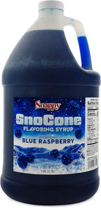 Snappy Blue Raspberry Sno Cone Syrup, 1 Gallon - Ready-to-Use Shaved Ice & Snow Cone Flavoring, Professional Grade Syrup for Sno Cone Machines, 14 Flavor Options