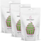 Cake Craft Sprinkles – 3-Pack (100g Each) | Decorating Cakes, Cupcakes, Cookies & More | Green – Jimmies