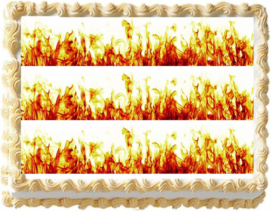 Fire and Flames Strips Edible Cake Topper