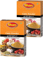 Shan Curry Powder Recipe and Seasoning Mix 3.52 oz (100g) - Spice Powder for Meat, Vegetable and Lentil Curry - Suitable for Vegetarians - Airtight Bag in a Box (Pack of 2)