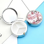 Pill Box Pill Case for Woman Weekly Pill Organizer with 3 Compartments Cherry Japanese Cherry Blossom Small Pillbox Pill Container Portable Vitamin Holder Boxes for Travel Medicine Organizer