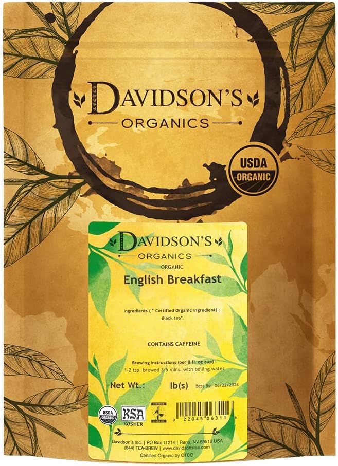 Davidson's Organics, English Breakfast, Loose Leaf Tea, 16-Ounce Bag