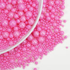 Dazzjoy Edible Hot Pink Pearl Sprinkles, Edible Sugar Candy, 130g/4.58oz, Pink Ball Pearls for Cake Decorating, Cupcake Toppers, Baking Cake Decoration, Easter Wedding Party Holiday Supplies