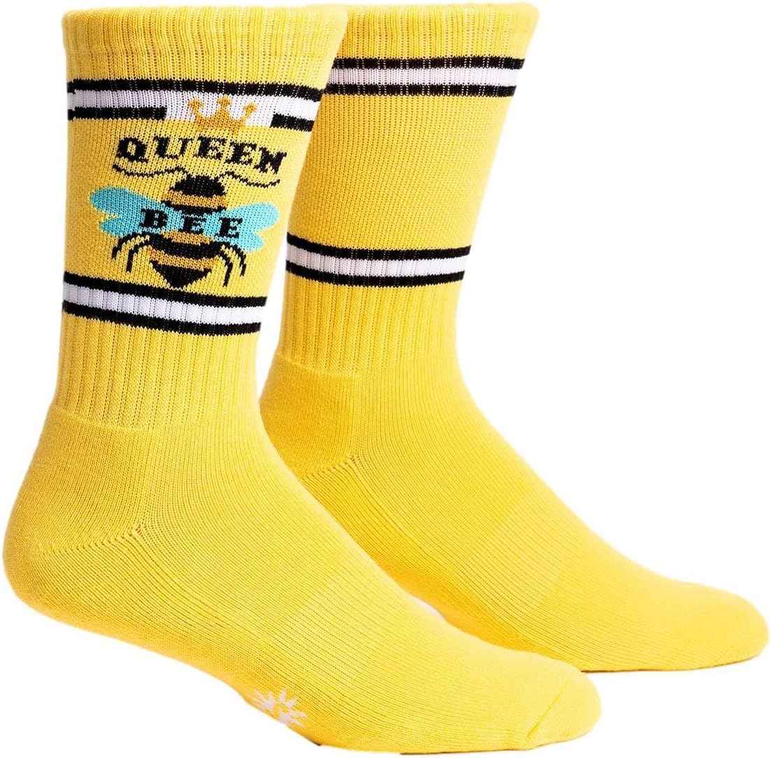 Sock It To Me, Women's Athletic Ribbed Crew Queen Bee Socks, One Size