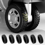 8PCS Silicone Luggage Wheel Covers – Black Suitcase Wheel Protectors for Most 8-Caster Luggage