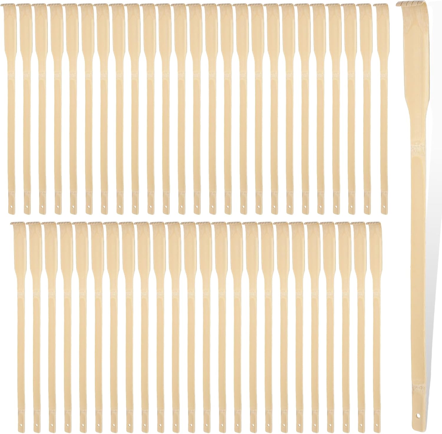 50Pcs Bamboo Back Scratchers Bulk Wooden Back Scratcher for Women Men 16.53in Traditional Manual Long Handle Backscratchers For Itching Relief Elderly Funny Christmas Gifts Easter Basket Stuffers