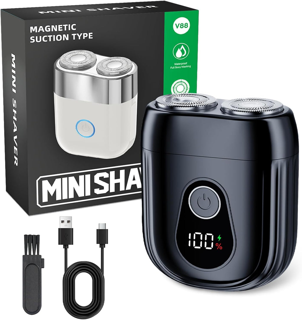 Portable Mini Electric Shaver for Men & Women – USB-C Rechargeable Waterproof Cordless Razor, Compact Travel Face & Body Trimmer for Home & Business (Black)