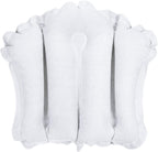 PATIKIL Inflatable Bath Pillow with Suction Cups, Terry Cloth Covered Shell Shape Bath Pillow Neck Support for Bathtub Hot Tub, White