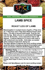 Spice Bazaar Lamb Spice Seasoning & Rub, All Natural, Gluten Free, Make Roast Leg of Lamb, Kabobs, Stews and many more recipes, 3 oz
