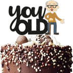 You Old Cake Topper, Funny/Gag Birthday Cake Decor,30th/40th/50th/60th/70th/80th/90th Birthday Party Decorations,Retirement Party Decoration Supplies.